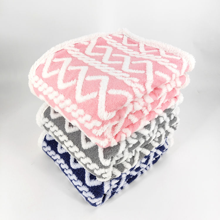 Soft Reversible Cable Knit Sherpa Blanket Geometric Textured Throw Blanket for Bed Sofa Winter